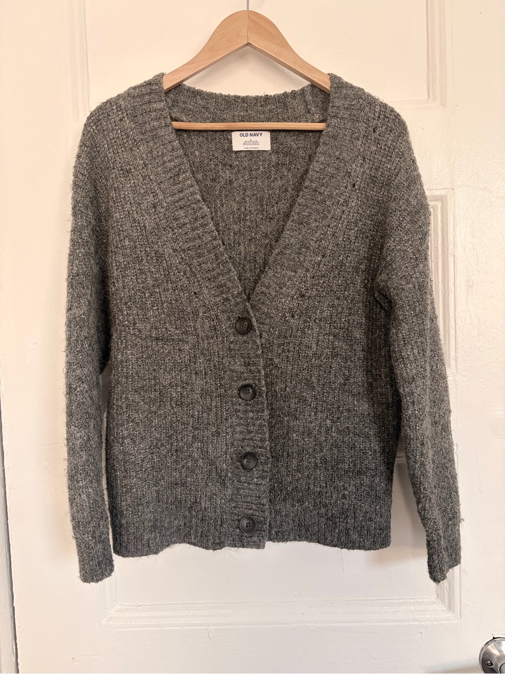Old Navy Gray Button-Front V-Neck Women's Sweater Cardigan